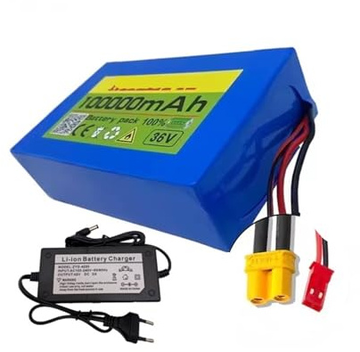 Battery Pack 36V 9.8Ah Battery10S2P 18650 Lithium Battery Pack 550W 9800mAh 42V Vehicle Battery With BMS And Charger(XT30-JST)