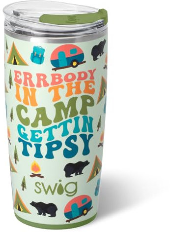 Swig Life Bicchiere termico da 623,7 g, bicchiere da caffè da viaggio con coperchio, tazza da caffè da viaggio amichevole con portabicchieri, thermos in acciaio inossidabile, bicchieri da 623,7 g