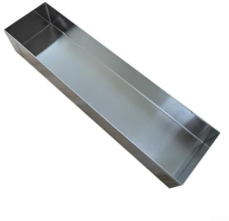 DAZZLEEX Teglia per tiramisù in acciaio inossidabile, 40 x 10 x 6 cm, versatile teglia per torte con coperchio rimovibile per piatti da dessert al tiramisù (quattro lati 40 x 10 x 6 cm)