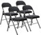 Gartenstuhl Klappbar, Metal Esstisch Stühle 4er Set für Esszimmer Küchen Wohnzimmer, Outdoor Klappstuhl für Garten Camping Balkon Terrassen, Gartenstühle Besucherstuhl mit Stoff-Kissen,Schwarz