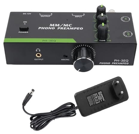 Vvikizy Phono Preamp mit 3 Bandanpassung MM MC -Patronen Unterstützen den XLR -Eingangsausgang für Turntables -Player Phonograph Preamplifier (EU -Stecker 100‑240V)