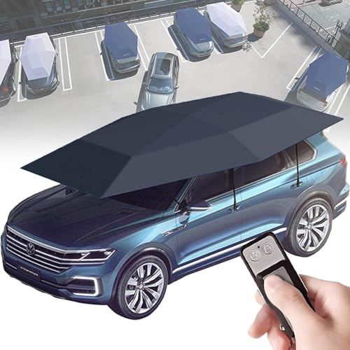 Ombrellone Per Auto Completamente Automatico, Copertura Retrattile, Riparo Dal Sole E Dalle Intemperie, Tettoia Elettrica Pieghevole Per Auto Per Esterni, Protezione Da Neve/Gelo/Grandine Black-5m