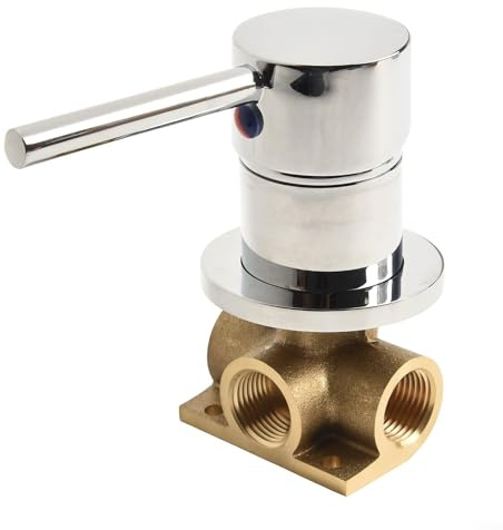 Badezimmer Unterputzventil zur Wandmontage Wandmontiertes Manuelles Mischer Unterputzventil aus Messing mit Ein/Aus Ventilen für Badezimmer Dusche, 1/2 Zoll Anschluss(Chrome)