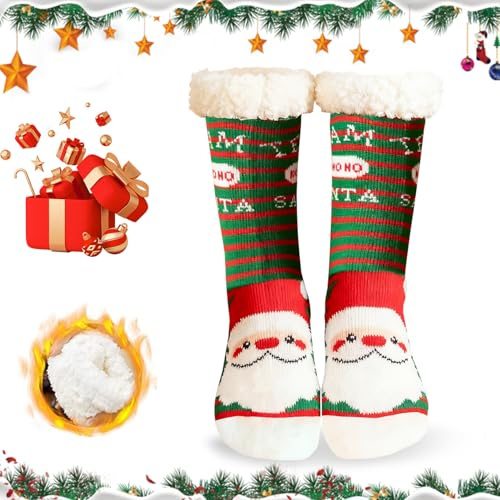 Weihnachtssocken, Kuschelsocken, Christmas Socks, Weihnachtssocken Damen, Hüttensocken, Warme Socken Weihnachten, Weihnachten Socken, Wintersocken, Weihnachtssöckchen, Weihnachtssocken Damen (M9)