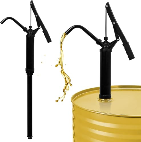 GwaOery Gallon Drum Pump Hand Fuel Pumps for Motor Oil | Lever Action Barrel Pumps with Telescoping Suction Tube Fit 5 to 55 Gallon Drums & Barrels, Heavy Duty Manual Transfer
