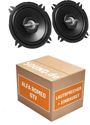 Lautsprecher Boxen Einbaupaket für JVC CS-J520 kompatibel mit Alfa Romeo GTV 916 vorne | 2X Tief-Mitteltöner mit integriertem Hochtöner 250W MAX