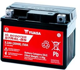 Yuasa STR4L-BS 12V AGM VRLA Lead Acid Scooter Battery