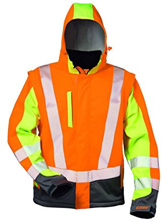 Warnschutz Softshelljacke Elysee *ATANAS* orange/gelb-grau Gr. L