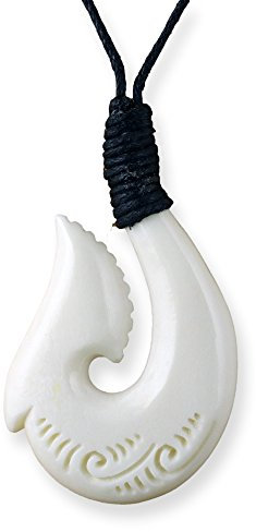 Island Piercings Halskette Amulett Anhänger Maori Heimatau Design aus Knochen PB383