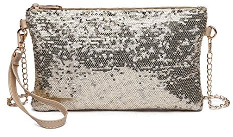 Miss Lulu Mini Crossbody Bag For Women Clutch Chain Shoulder Bag Evening Party Shining Sequins