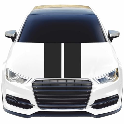 INDIGOS UG - Viperstreifen Auto - M201 matt - 2 Streifen schwarz - 400x20cm - bullige Steifen - mit Übertragungsfolie - Tuning - Viper - Racingstreifen - Autoaufkleber - Zierstreifen Autoaufkleber