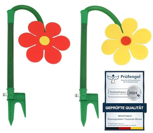 Neustanlo | Rasensprinkler Tanzende Blume | 4er Pack | farblich Sortiert | Bewässerung Sprenger beweglich | der ideale Spaß für den Garten