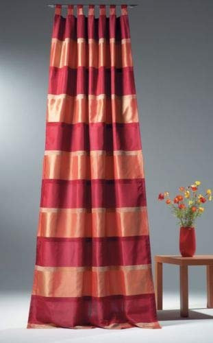 Horn textiles Deko Schlaufenschal Cascade rot | BxH 135x245cm | Universalband Vorhang mit Schlaufen