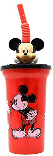 4SGM Mickey Buddy Sip Tumbler with Straw 15oz, Multicolor