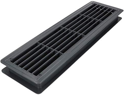 KOTARBAU® Rejilla de ventilación 13,5 x 48,8 cm Rejilla de extracción de aire Color grafito Ventilación de Puerta Baño Rejilla de láminas de plástico Rectangular Resistente