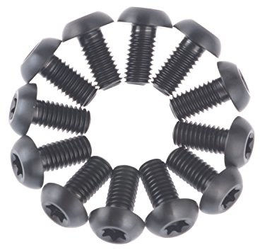 Yaruijia Titanschraube M5 x 10 mm, Ti-Schraube für Fahrrad-Scheibenbremse, Rotor, 12 Stück (M5 x 10 mm, schwarz)