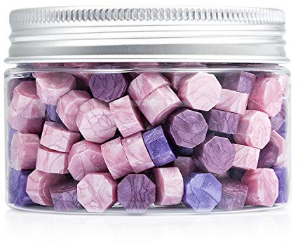 Mceal 200 Pieces Sealing Wax Beads Purple Mix Three Colors