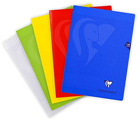 Clairefontaine 303181C - Heft Mimesys, DIN A4, 21x29,7cm, 70 Blatt 90g, französische Lineatur Seyès, Einband aus Polypropylen, farbig sortiert, 1 Stück