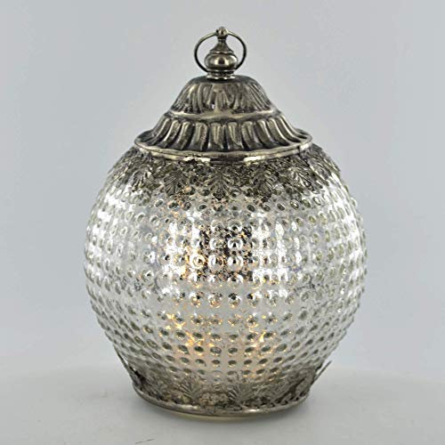 Prezents.com LED Lantern Silver Moroccan Style Battery Powered