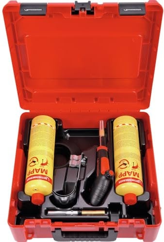 ROTHENBERGER SUPER FIRE 4 HOT BOX Kartuschen Hartlöten, Sprachversion A, Neues MAPP Gas, 7/16 EU Anschluss | 1000002364 | Lötwerkzeug, Set zum Löten