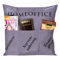 KAMACA Originelles Dekokissen Kissen Home - Office mit 3 Taschen zum selber Befüllen Größe 43x43 cm tolles Geschenk für EIN gelungenen Sofaabend Filmabend (Homeoffice)