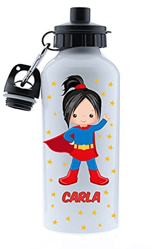 Kembilove Botella agua niños personalizada – Cantimplora Infantil Personalizada – Botella – Botella agua niños acero inoxidable infantil – Botella Unicornio niña Superhéroe Niña