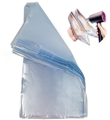 Schrumpffolienbeutel，Transparent Shrink Wrap Film Schrumpfbeutel für Schuhe Für Verpackung, Geschenke, Korb und selbstgemachte DIY-Projekte (100PCS 20 * 35cm)