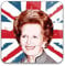 Gift Insanity Margaret Thatcher On Union Jack 55mm x 55mm Square Fridge Magnet