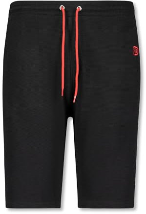 ADAMO Schwarze Herren Jogginghose kurz Ottoman Rippe Serie Marcel großen Größen XXL - 10XL, Größe:9XL