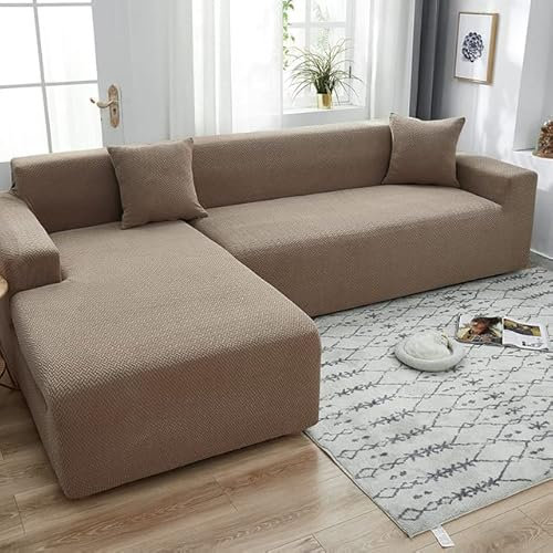 Verdicken Samt Wohnzimmer Sofabezug L-Form Elastisch Jacquard Stuhl Eckcouch Schutzbezug Heimdekoration