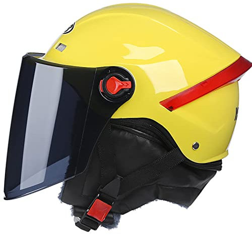 Casques Vintage à Face Ouverte avec Visiere, Casque Jet Demi-Casques Retro ECE Homologué Casque Cap de Moto Vintage pour 4 Seasons Adult Cruiser Chopper Scooter(56-62cm) (Color : Q1)