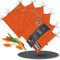 LILENO HOME 6er Set Stuhlkissen Orange (40x40x4,5 cm) - Sitzkissen für Gartenstuhl, Küche oder Esszimmerstuhl - UV-beständige Indoor u. Outdoor Stuhlauflage als Stuhl Kissen (Laura FUM)