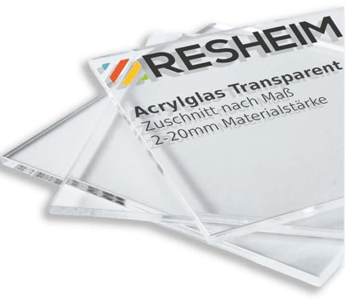 RESHEIM 2-20 mm Acrylglas Platte Transparent Zuschnitt nach Maß Glasklar Materialstärke und Größe wählbar PMMA hochwertige GS Qualität (1100 x 500 mm, Materialstärke: 5 mm)