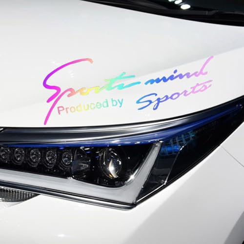 Auto Frontabdeckung Aufkleber,Auto Stoßstange Körper Aufkleber,Reflektierende Auto Stoßstange Aufkleber,Universal DIY Vinyl Aufkleber für Karosserie,Autoaufkleber Dekoration(Sieben Farbverlauf)