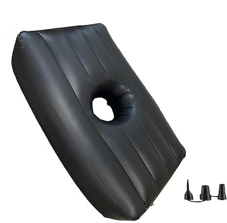 DESHVA BBL Aufblasbares Bett mit Loch, brasilianisches Po-Lift-Bett mit Luftpumpe, 183 x 101 x 43 cm, PVC-Bett nach Operationen,Black