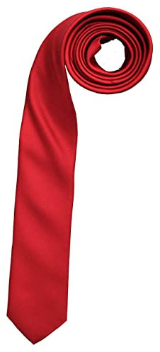 OLYMP Krawatte super slim 5 cm breit aus reiner Seide Fleckabweisend dunkelrot