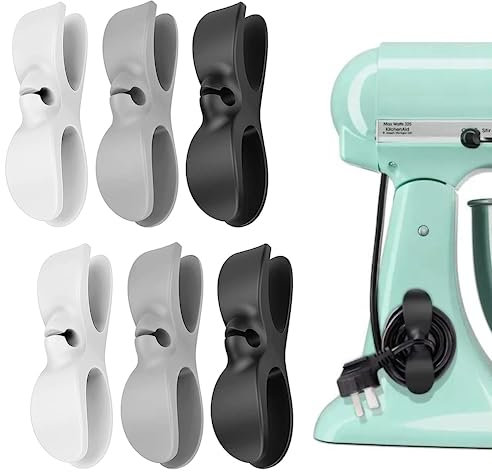 Organizador autoadhesivo para ordenar cables de electrodomésticos cocina, etc. Recoge cables ideal para escritorio. 6pcs de clips sujeta cables.