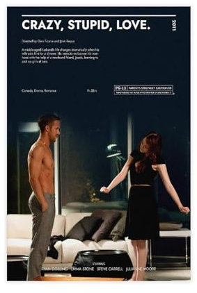 NEDOES Poster auf Leinwand, Motiv: verrückt, dumm, Liebe, Wandkunst, Dekor, Bild, Gemälde für Wohnzimmer, Schlafzimmer, Dekoration, ungerahmt, 60 x 90 cm