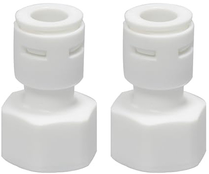 2PCS Water Filter Fitting, 3/8 Water Filter Quick Connector to 1/2 Female Thread Straight Connector, Water Purifier Connectors, Water Purifier Accessories, White Component Filter Quick Plug