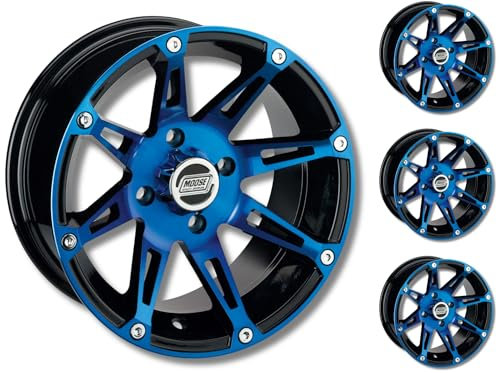 Moose Racing 12 Alufelgen Satz 387X Blau 12 Zoll für ATV Can Am Outlander Renegade & Maverick