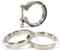 3.0 V Band Clamp + Male Female Flanges Kit Stainless Steel for Exhaust Tube