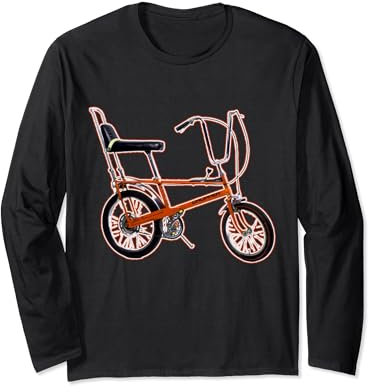 Cool Stylised Retro 1970's Chopper Style Bicycle Nostalgic Long Sleeve T-Shirt