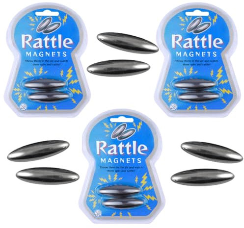 LND Gifts Large Rattle Magnets 6cm Rattle Snake Buzzing Snake Eggs 3 Packs (6 Magnets) Kids Science Toy Magnet Toys Adhd aids Adhd Gifts For Adults & Children Retro Toys Magnets For Kids Buzz Magnets