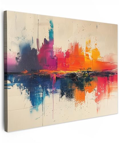 MuchoWow© Bilder 80x60 cm Wohnzimmer Deko Moderne Wandbild Kunstdruck auf Leinwand Bild Schlafzimmer über Bett Room Decor Geschenke Aquarell - Kunst - Modern
