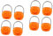 Toyvian 8 Stk Halloween-Kürbislaterne LED-Kürbislicht Kürbisförmig halloween pumpkin halloweenkürbis Süßes oder Saures Kürbiseimer mit Griff Tragbarer Kürbis-Süßigkeitseimer für Halloween