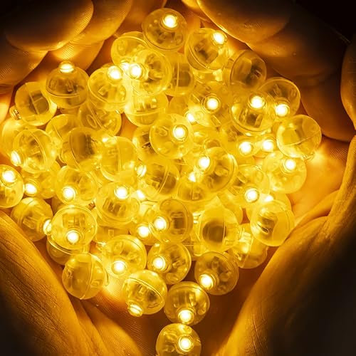 100 Stück LED Ballons Lichter, Runde Led Ballonlichter Mini LED Lichter Luftballons, Warmweiß Leuchtende Luftballons für Geburtstag Hochzeit Weihnachten Neujahr Karneval Dekor
