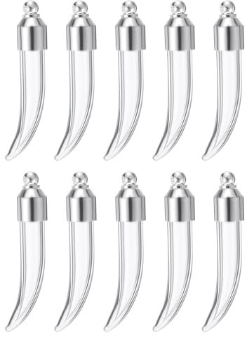 sourcing map 10 Pcs Name on Rice Glass Vial Pendant 6mm Widths Mini Glass Bottles, for Necklace Wish Bottles DIY Pendant Craft Souvenirs