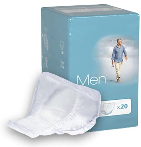 AMD Compresas de Incontinencia para Hombres. Compresas Masculinas Tecnología Avanzada Sistema Antiolor. Bolsa de 20 unidades.