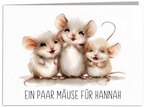 Ein paar Mäuse für dich Geburtstagskarte personalisiert Geldgeschenk Geburtstag Wunscherfüller Grußkarte Klappkarte Geschenkkarte inkl. Umschlag 10,5 x 14,8 cm