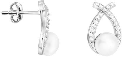 SOFIA MILANI - Damen Ohrringe 925 Silber - mit Zirkonia Steinen - Perlen Ohrstecker - E2734